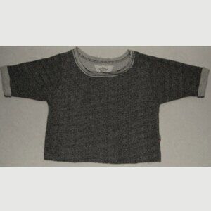T2Love Girls Size 10, Gray Crop Top with Raw Hem